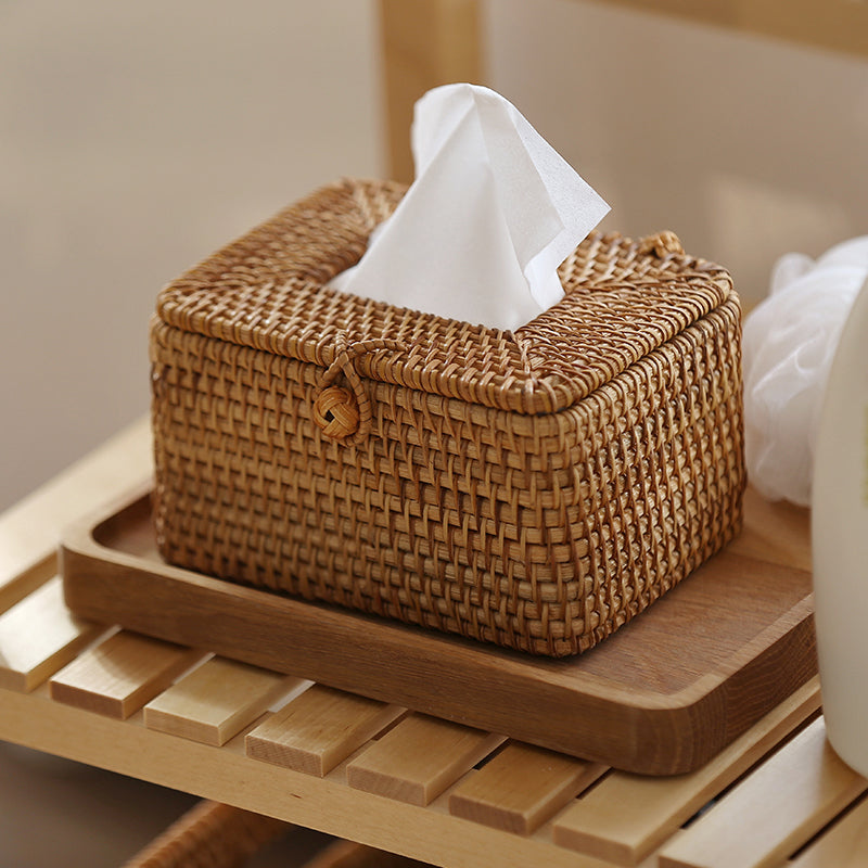 Amelia Rattan Tissue Box