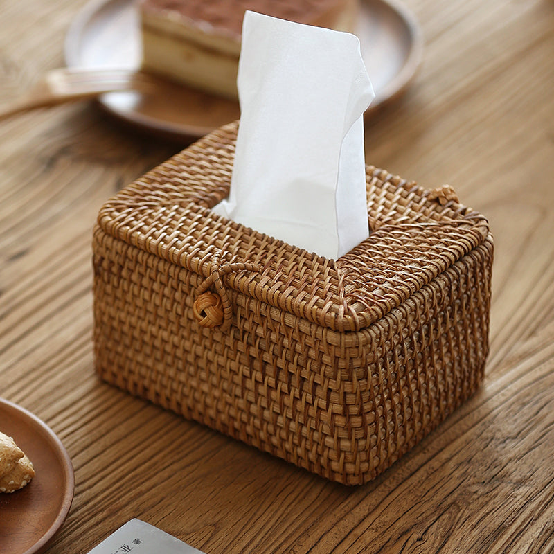 Amelia Rattan Tissue Box