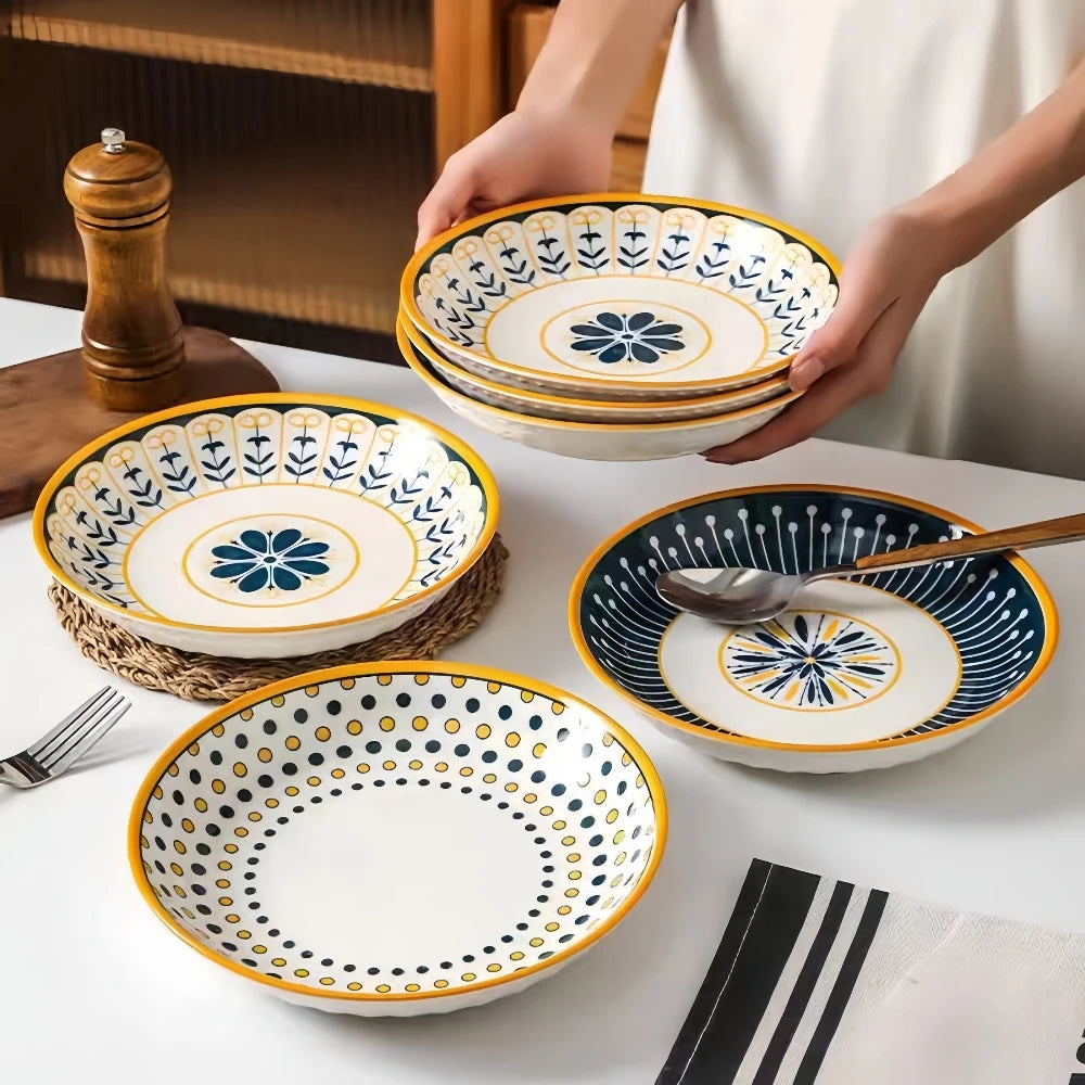 Tuscany 4 Piece Set Porcelain Ceramic Plates