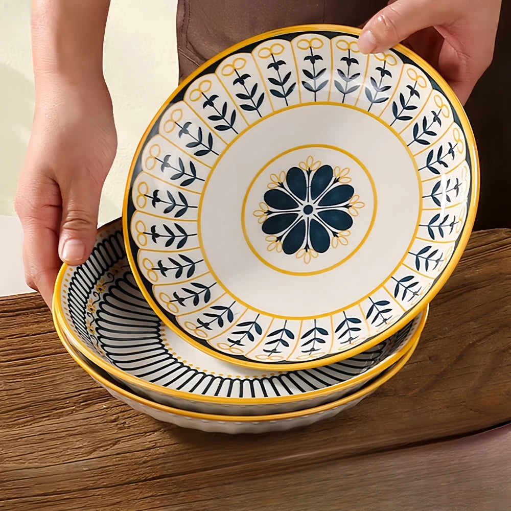 Tuscany 4 Piece Set Porcelain Ceramic Plates