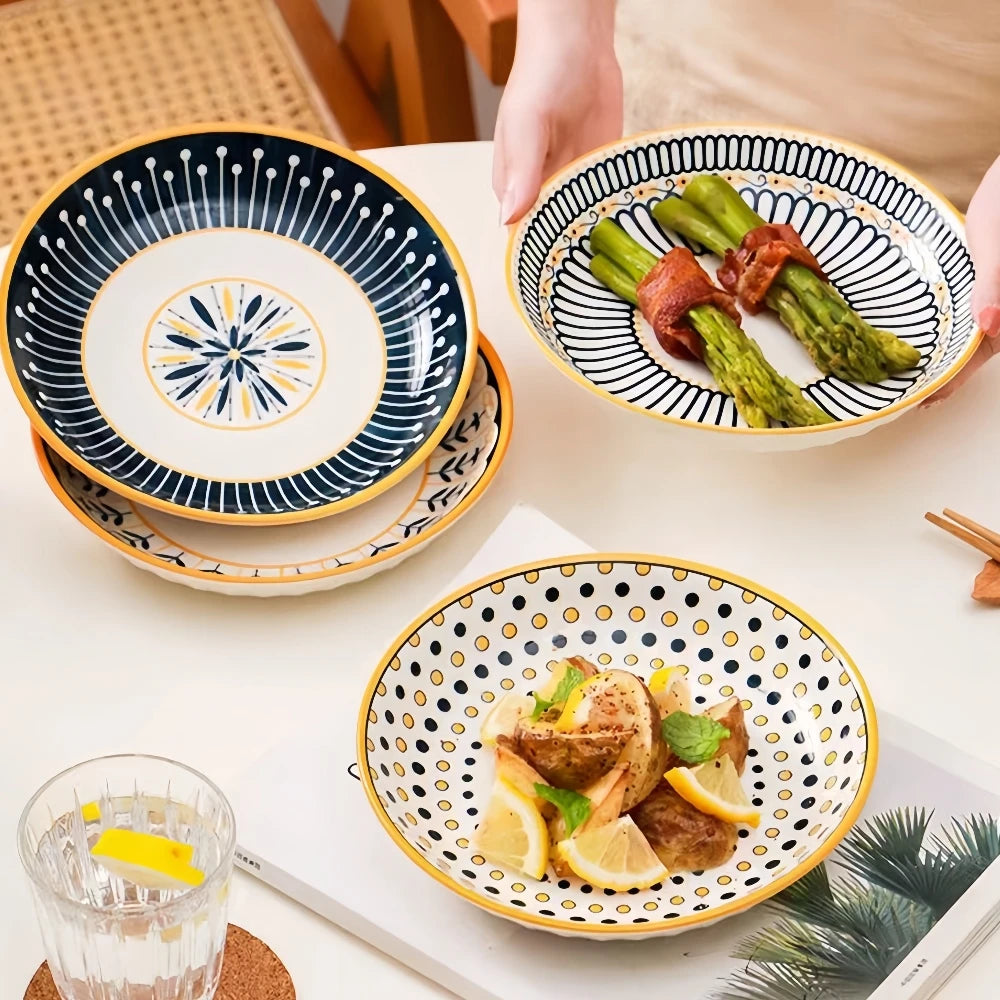 Tuscany 4 Piece Set Porcelain Ceramic Plates