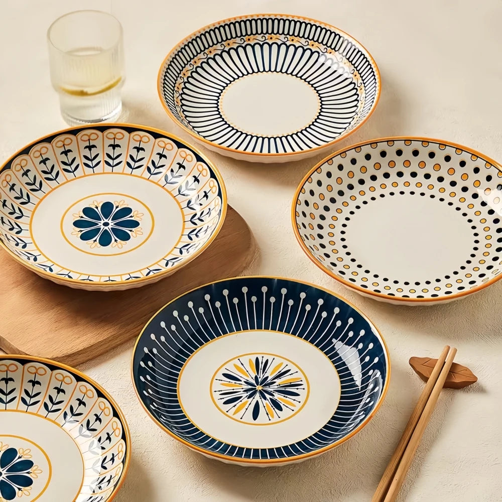 Tuscany 4 Piece Set Porcelain Ceramic Plates