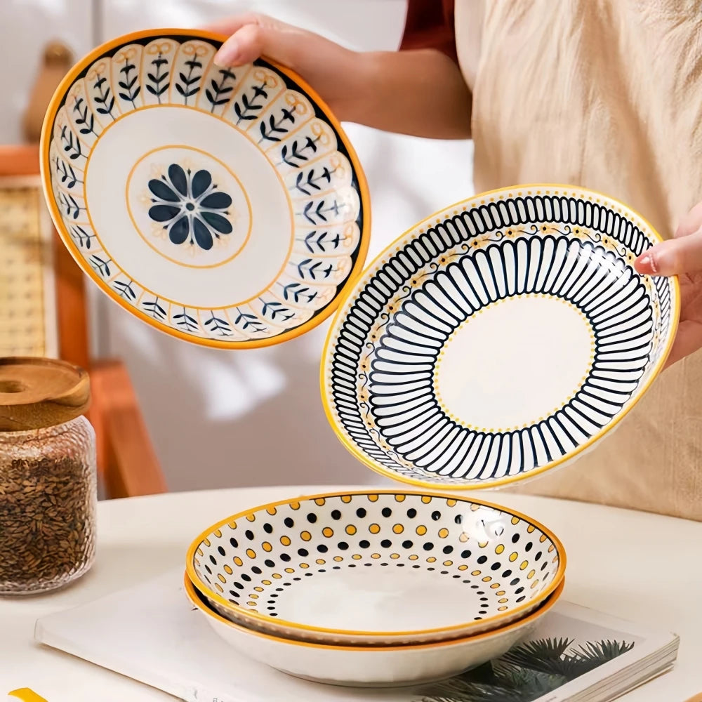 Tuscany 4 Piece Set Porcelain Ceramic Plates