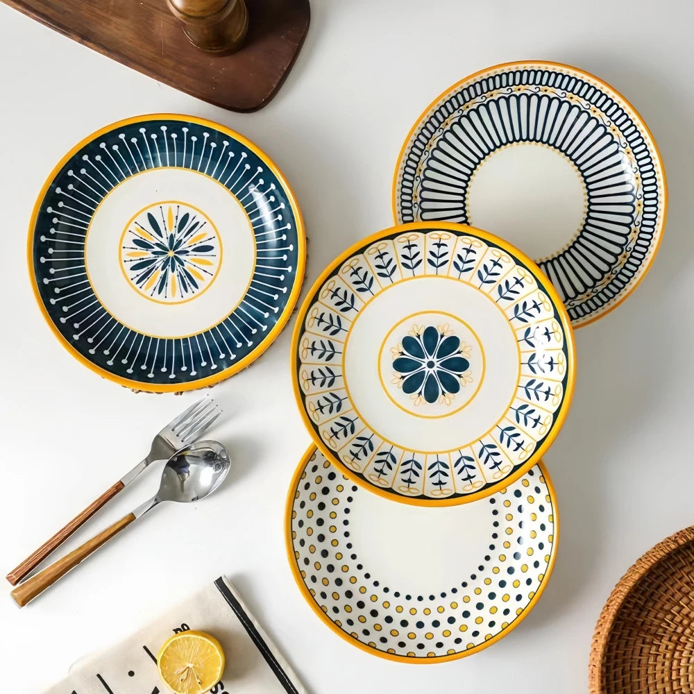 Tuscany 4 Piece Set Porcelain Ceramic Plates
