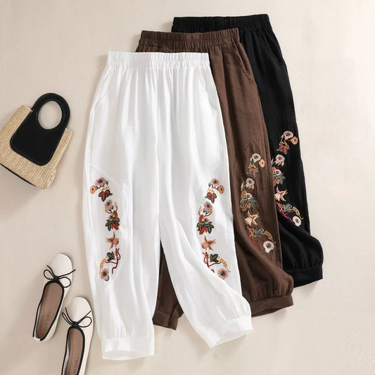 Lipsy Linen Embroided Pants