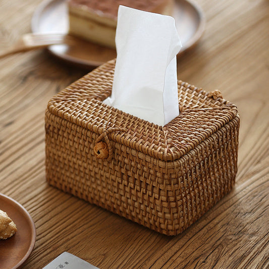 Amelia Rattan Tissue Box