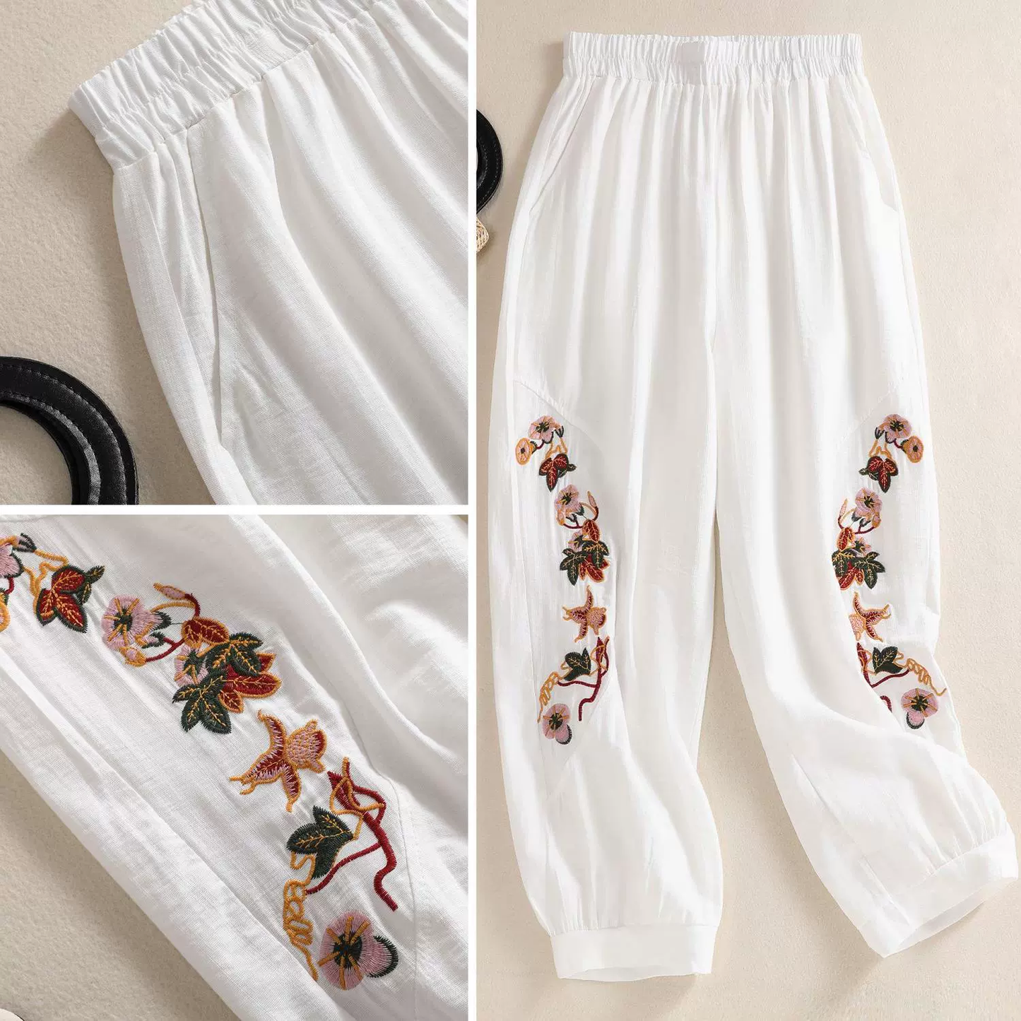 Lipsy Linen Embroided Pants
