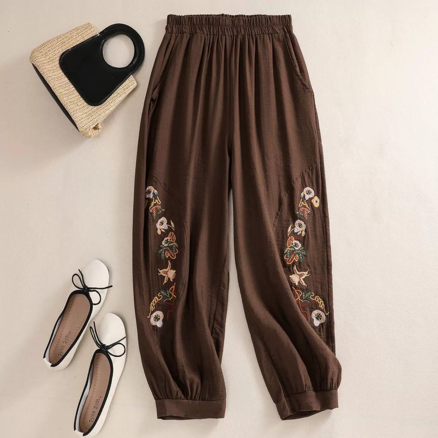 Lipsy Linen Embroided Pants