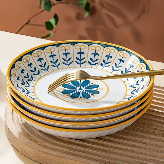 Tuscany 4 Piece Set Porcelain Ceramic Plates