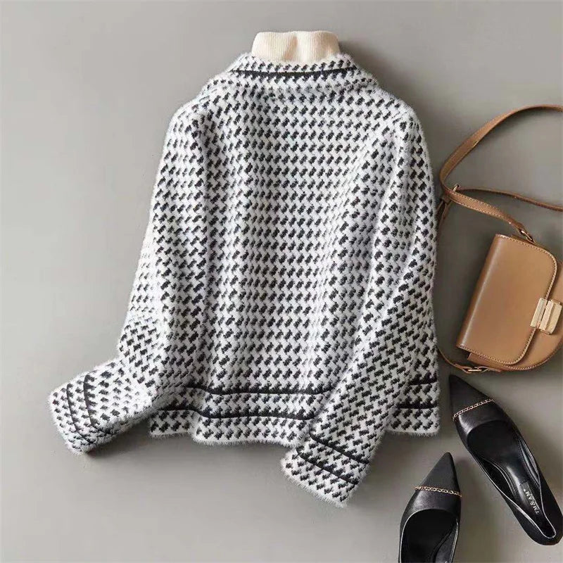 The Kai Houndstooth Double-Breasted Jacket