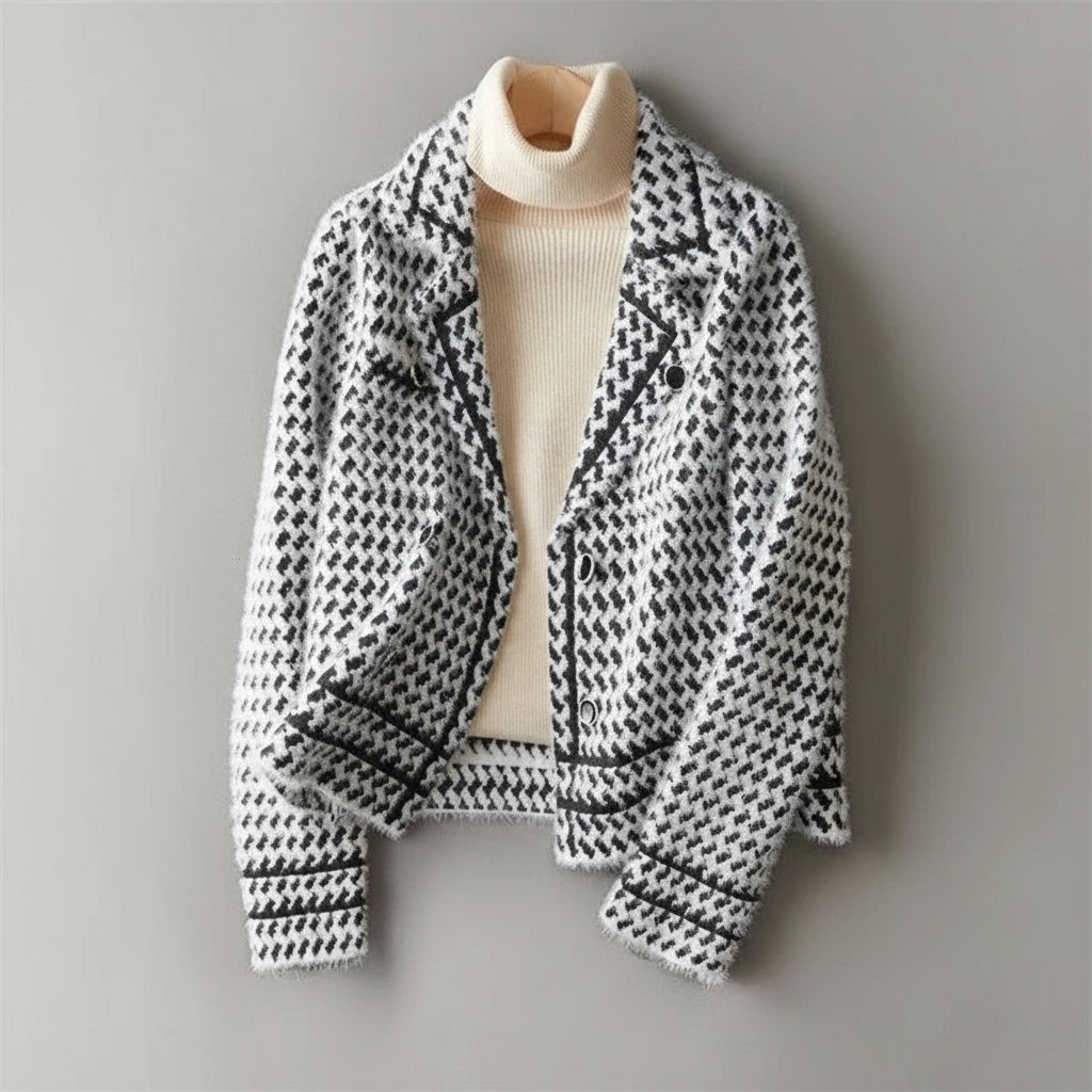 The Kai Houndstooth Double-Breasted Jacket