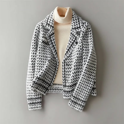 The Kai Houndstooth Double-Breasted Jacket